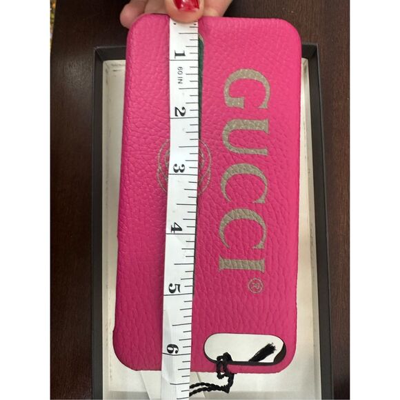 Authentic Gucci Leather Logo Phone Case w/ Tags IPhone 8 Plus Phone Case - Picture 7 of 9
